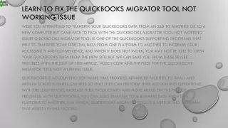 learn to fix the quickbooks migrator tool not working issue