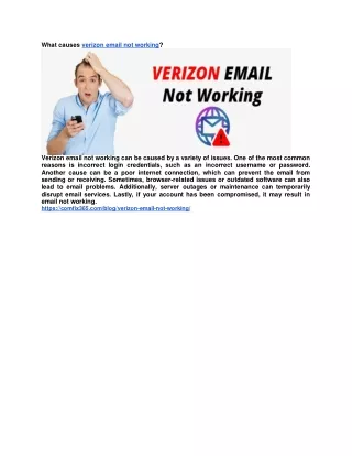 what causes verizon email not working