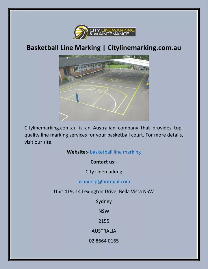 basketball line marking citylinemarking com au