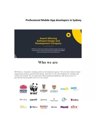 professional mobile app developers in sydney