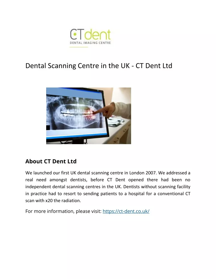 dental scanning centre in the uk ct dent ltd