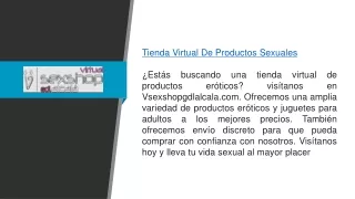 Tienda Virtual De Productos Sexuales  Vsexshopgdlalcala.com