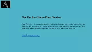 Get The Best House Plans Services