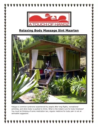 Relaxing Body Massage Sint Maartin