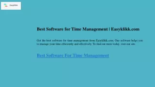 Best Software for Time Management  Easyklikk.com