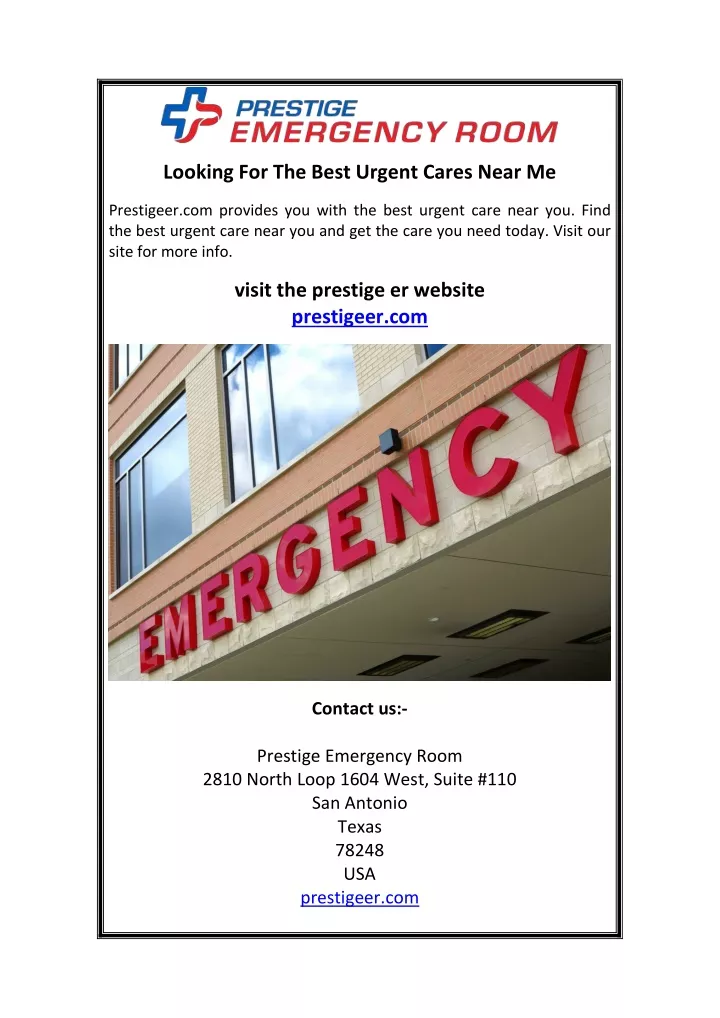 looking for the best urgent cares near me