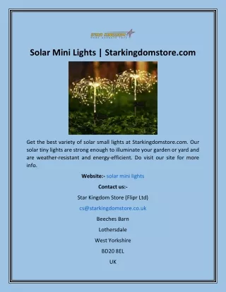 Solar Mini Lights  Starkingdomstore