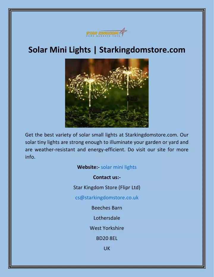 solar mini lights starkingdomstore com