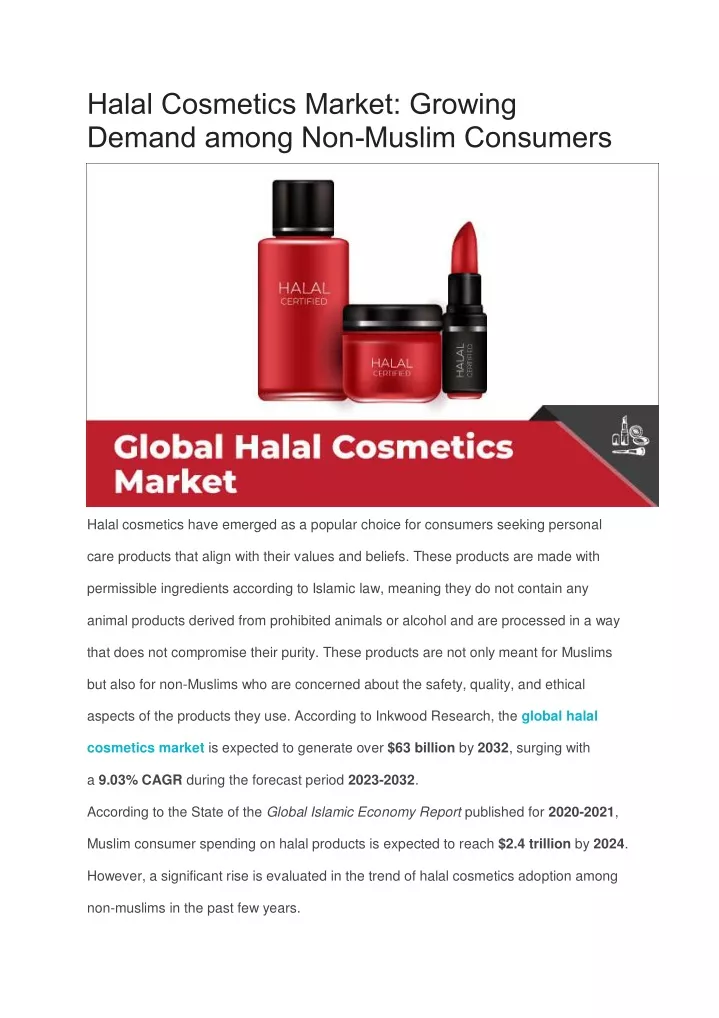 halal cosmetics market growing demand among