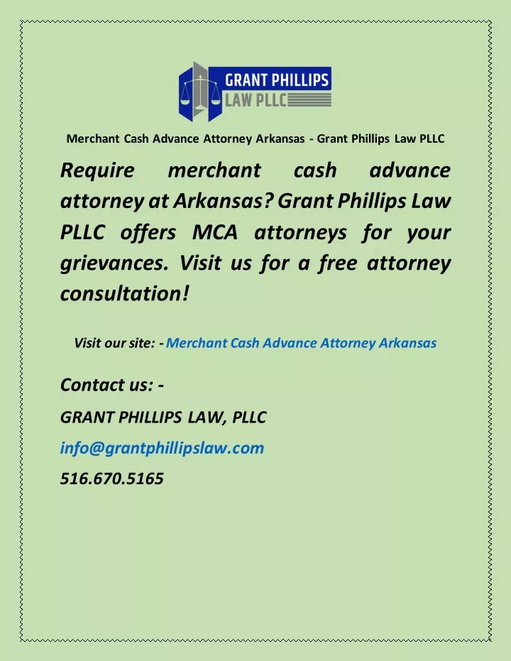 merchant cash advance attorney arkansas grant