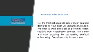 Premium Frozen Seafood for Sale Online