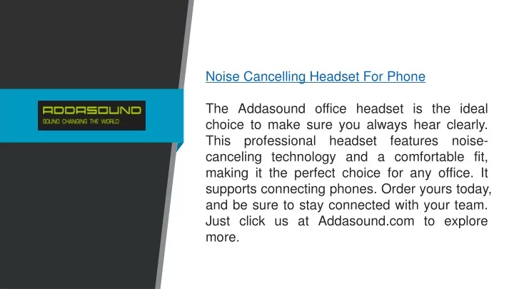 noise cancelling headset for phone the addasound