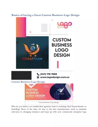 Basics of having a Great Custom Business Logo Design