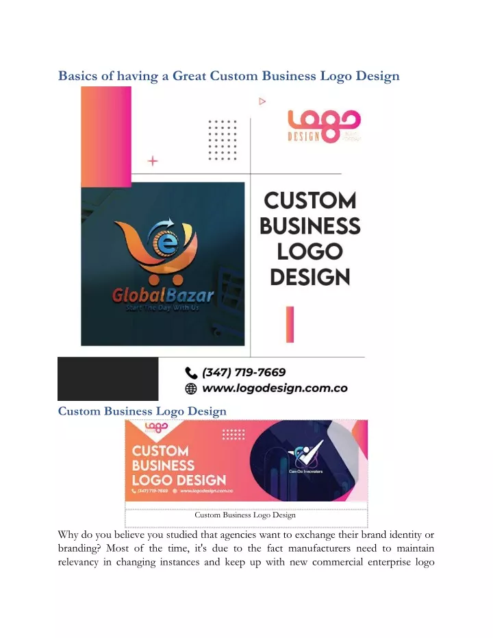basics of having a great custom business logo