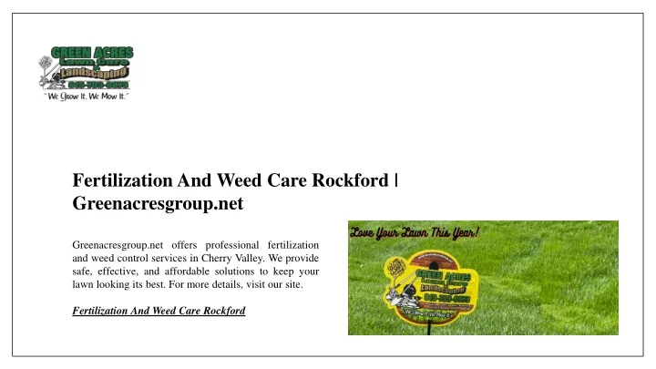 fertilization and weed care rockford