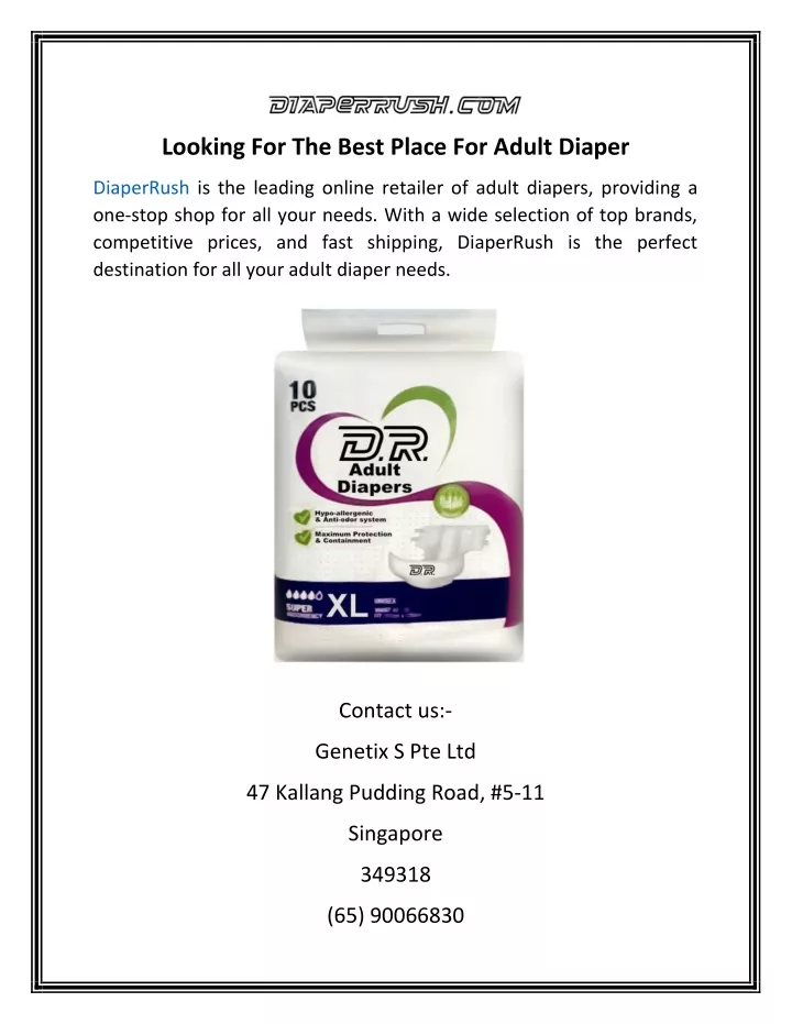 looking for the best place for adult diaper