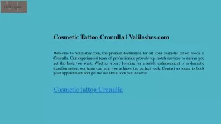 Cosmetic Tattoo Cronulla    Valilashes.com