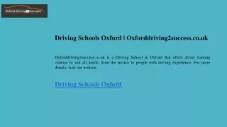 Driving Schools Oxford  Oxforddriving2success.co.uk