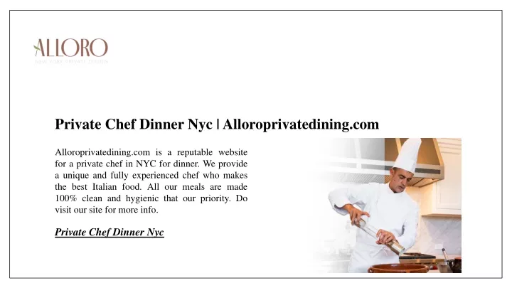 private chef dinner nyc alloroprivatedining com