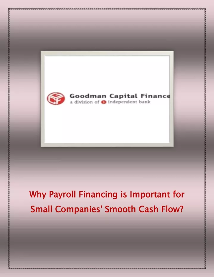 why payroll financing is important for small