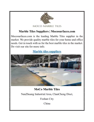 Marble Tiles Suppliers | Mocosurfaces.com