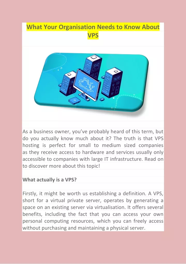 what your organisation needs to know about vps