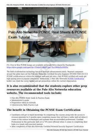Palo Alto Networks PCNSE Real Sheets & PCNSE Exam Tutorial