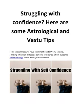 struggling with confidence here are some