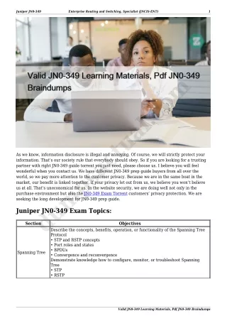 Valid JN0-349 Learning Materials, Pdf JN0-349 Braindumps