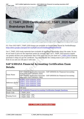 C_TS4FI_2020 Certification | C_TS4FI_2020 New Braindumps Book