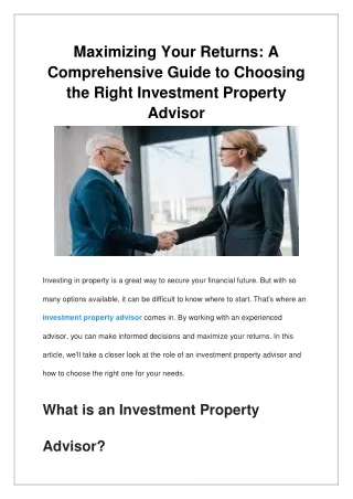 maximizing your returns a comprehensive guide