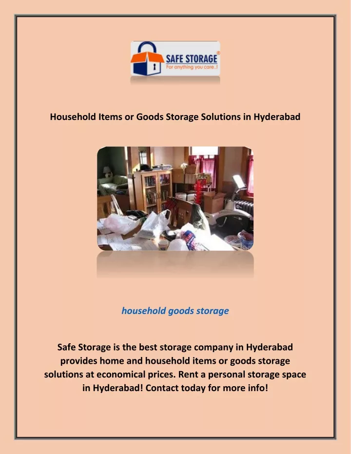 household items or goods storage solutions