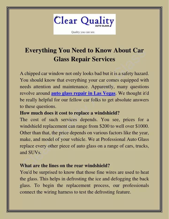 everything you need to know about car glass