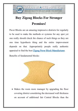 Zigzag Paver Block Manufacturer In Mumbai Call-8530472460
