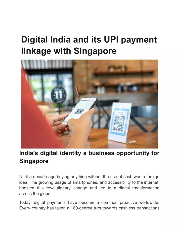 digital india and its upi payment linkage with
