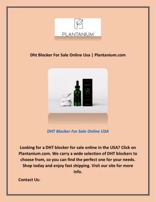 Dht Blocker For Sale Online Usa | Plantanium.com