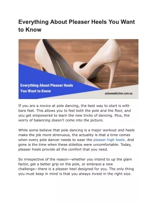 Everything About Pleaser Heels You Want to Know