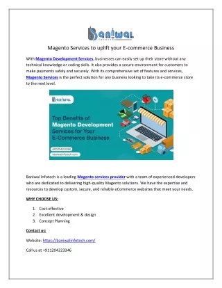 magento services to uplift your e commerce