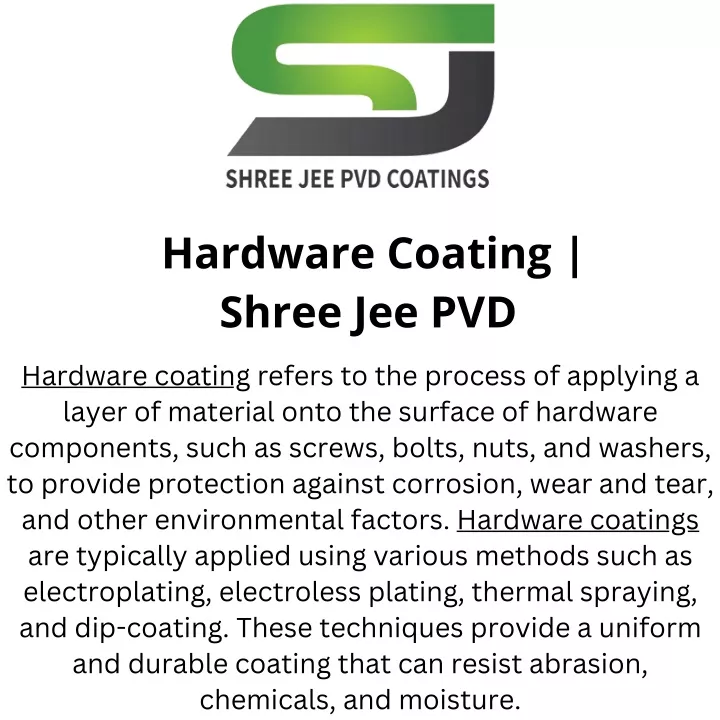 hardware coating shree jee pvd