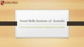 Civil Construction Design Diploma in Australia | Asia.edu.au