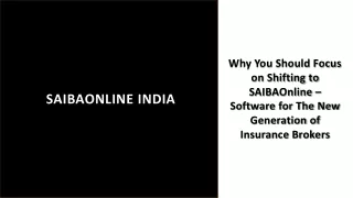 SAIBAOnline – Software for The New Generation of Insurance Brokers