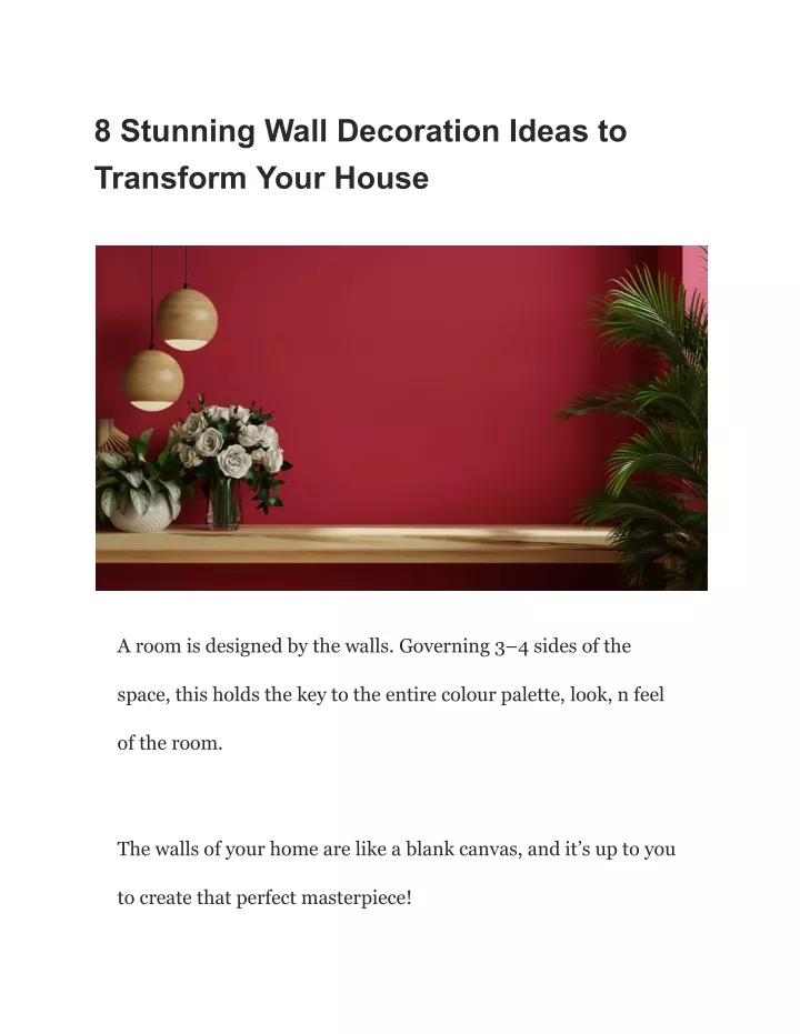 8 stunning wall decoration ideas to transform