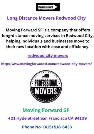 Long Distance Movers Redwood City