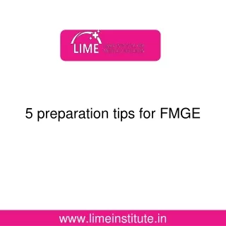 Five Preparation Tips for FMGE