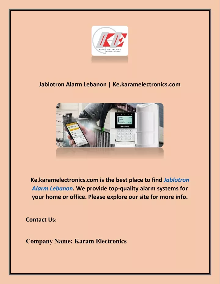 jablotron alarm lebanon ke karamelectronics com