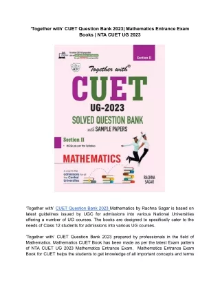 together with cuet question bank 2023 mathematics