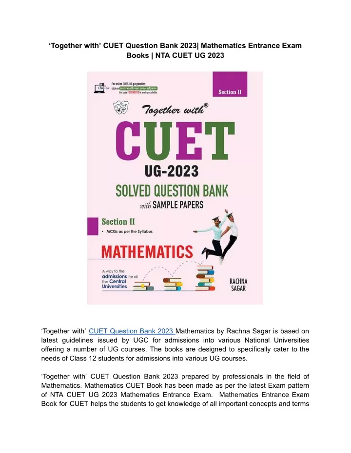 together with cuet question bank 2023 mathematics