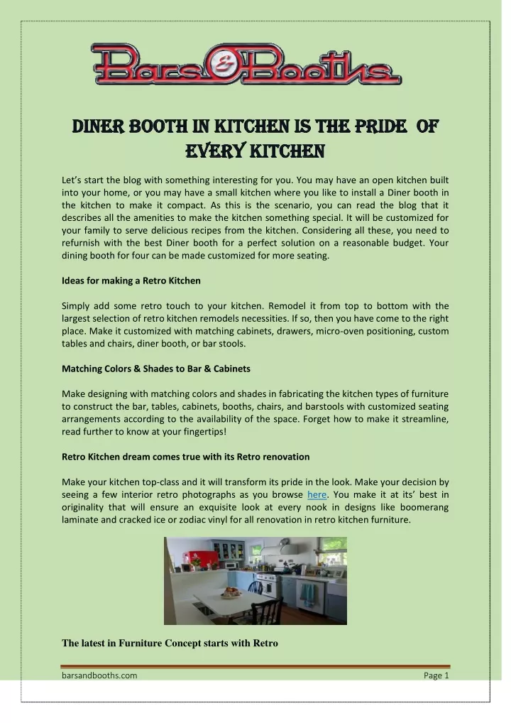 diner booth in kitchen is diner booth in kitchen