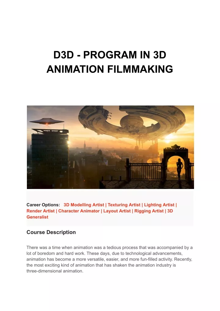 d3d program in 3d animation filmmaking