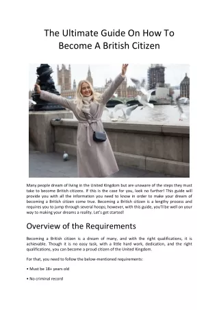 the ultimate guide on how to become a british